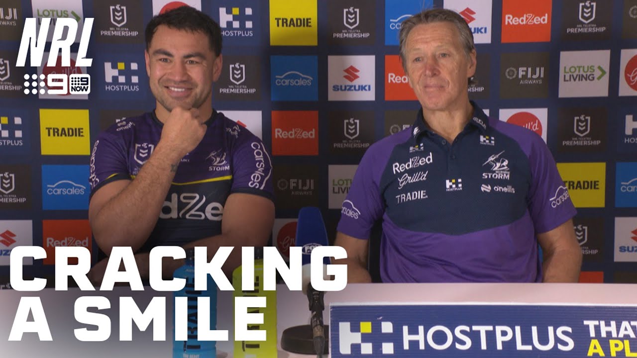 Jahrome Hughes forces a smile out of Craig Bellamy: NRL Presser | NRL on Nine