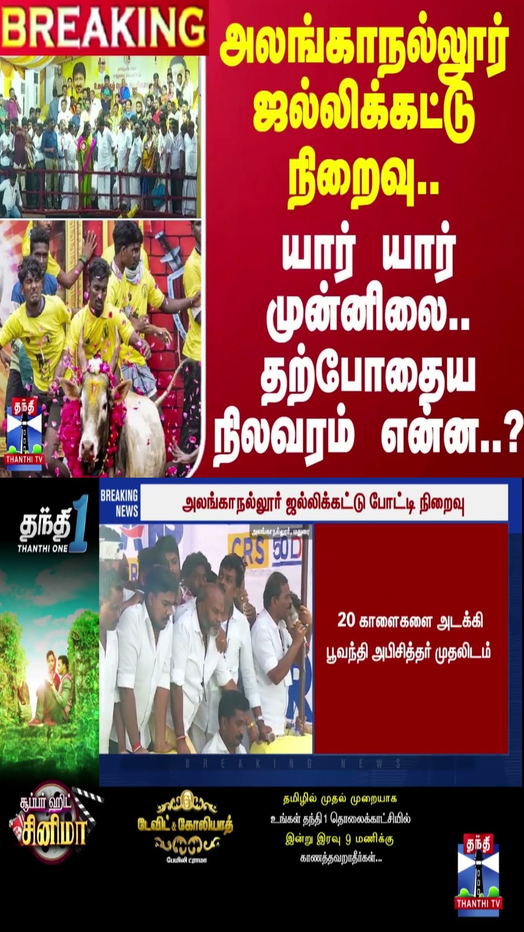 #BREAKING | அலங்காநல்லூர் ஜல்லிக்கட்டு நிறைவு..யார் யார் முன்னிலை..தற்போதைய நிலவரம் என்ன..?