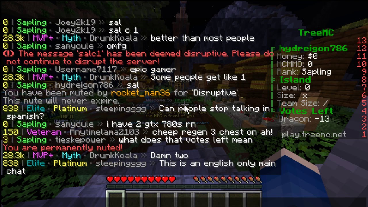 getting permanently muted on treemc in 18 seconds