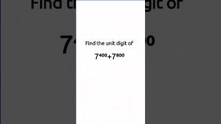 Unit digit of 7 raised to the power | IMO | RMO | INMO | PRMO  #mathsolympiard #unitdigittricks