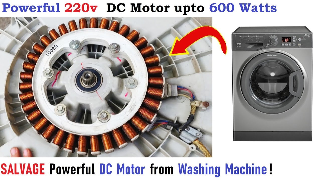 220V DC Motor from Washing Machine upto 600W DIY - Salvage Outrunner BLDC  Motor (Trash to Treasure) - YouTube