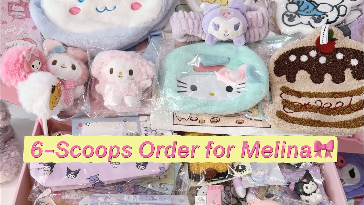 6-Scoop Order for Melina💗💗#sanrio #luckyscoop #kawaii #packingorders #mysterybox #mysteryscoop #fyp 
