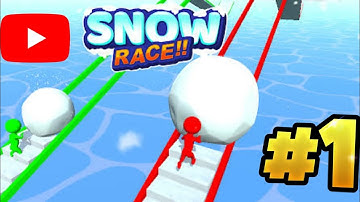 Snow Race gameplay (Android/IOS) video level 1 gameplay #snowracegame