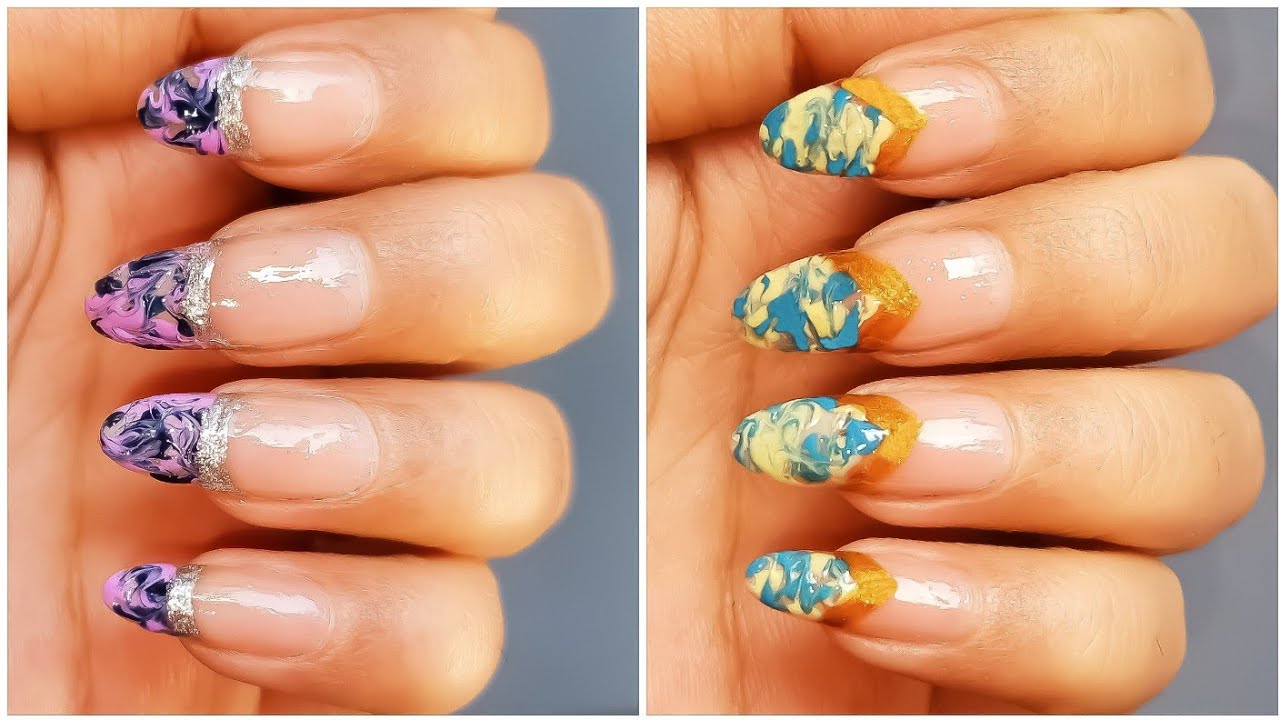 Nail art 2023 Two easy french nail art design YouTube