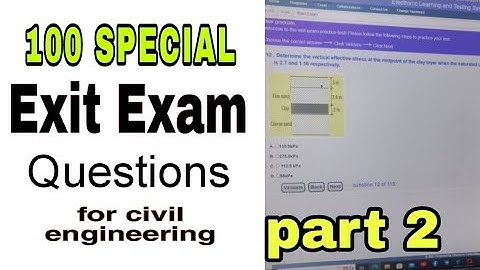 Ethiopia: Exit Exam questions for civil engineering