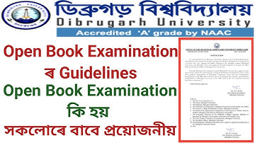 Guidelines Of Open Book Examination || Exam Notice || Dibrugarh University ||Joy technicals and News