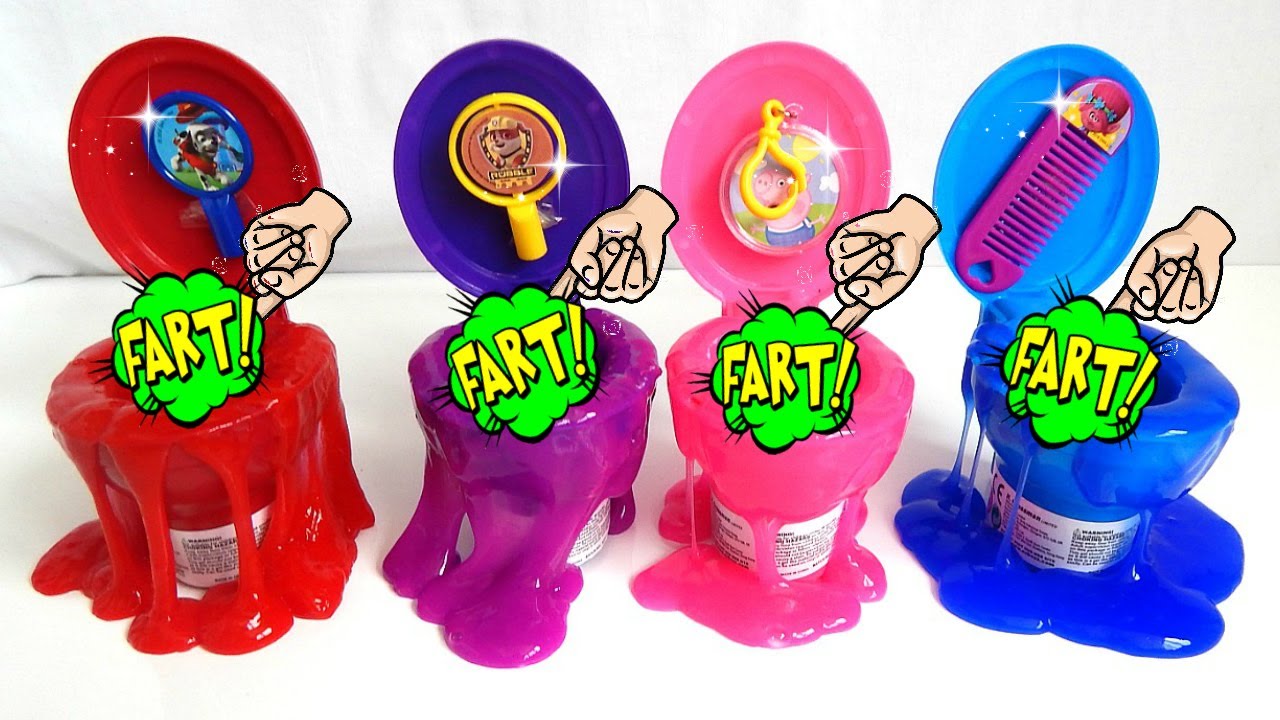 Learn Colors with Paw Patrol Toilet Slime Toy Toilet Potty Training