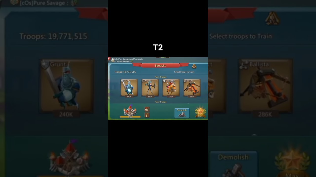 t2 to train | Lords Mobile 