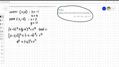 Analytic Geometry | Find an equation for the circle