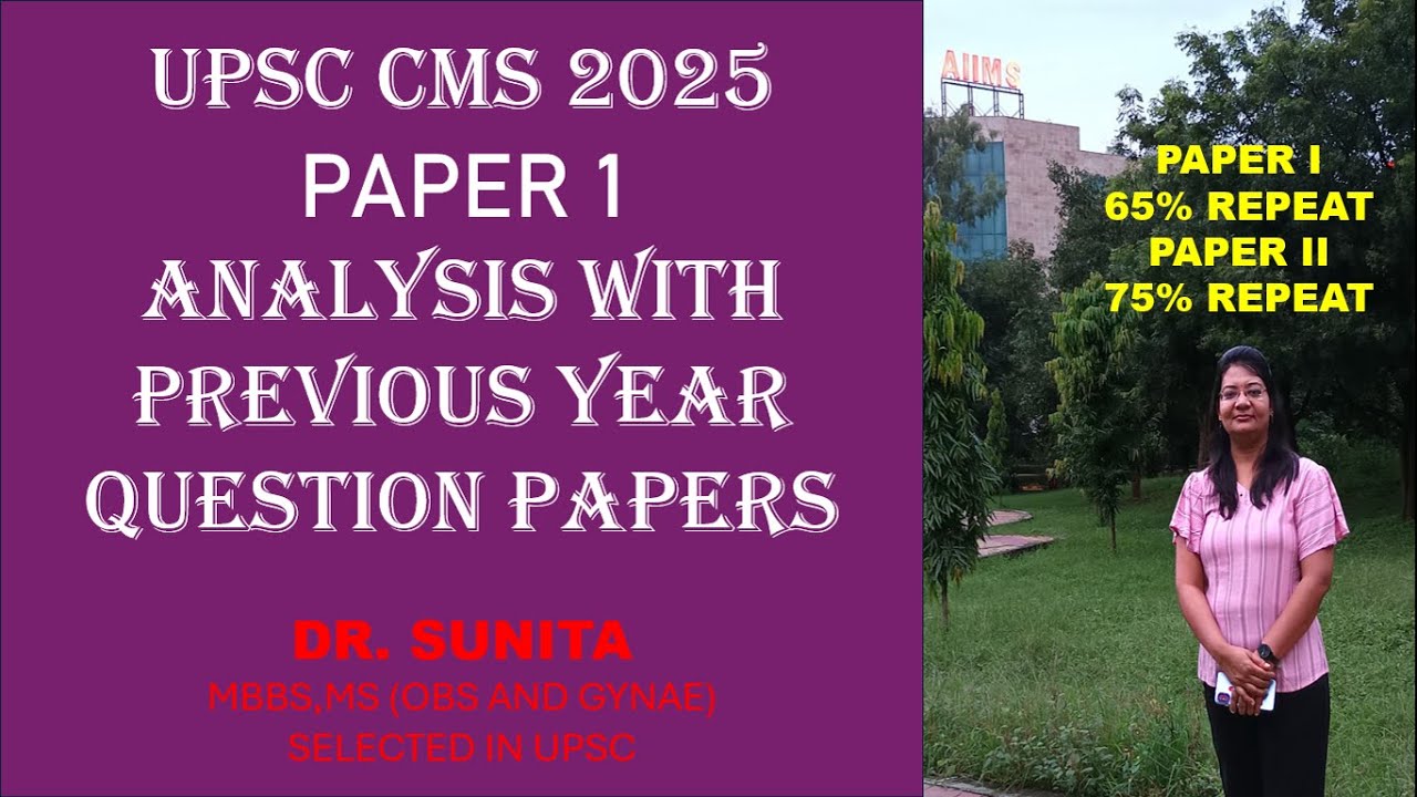 UPSC CMS 2025 Paper I Analysis with previous year Question Papers | UPSC CMS 2025