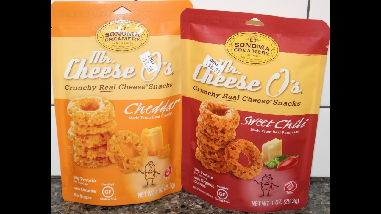 Sonoma Creamery: Mr. Cheese O's Cheddar and Sweet Chili Cheese Snacks