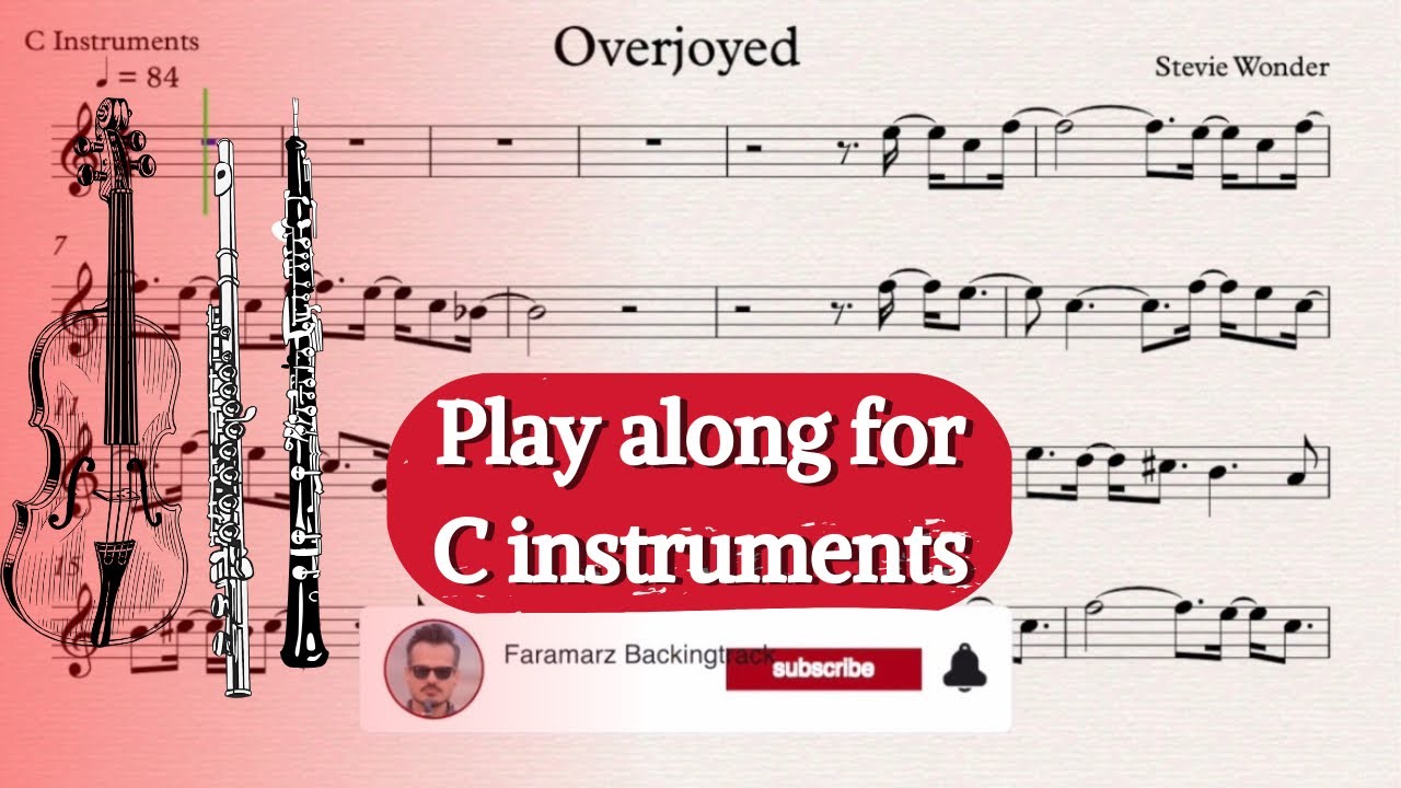 Overjoyed Stevie Wonder Play Along For C Instruments Youtube 