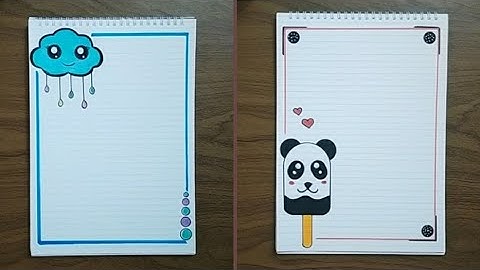 تزيين دفتر كيوت | تزيين الدفتر على شكل غيمة|رسومات لتزيين الدفاتر | easy notebook border design