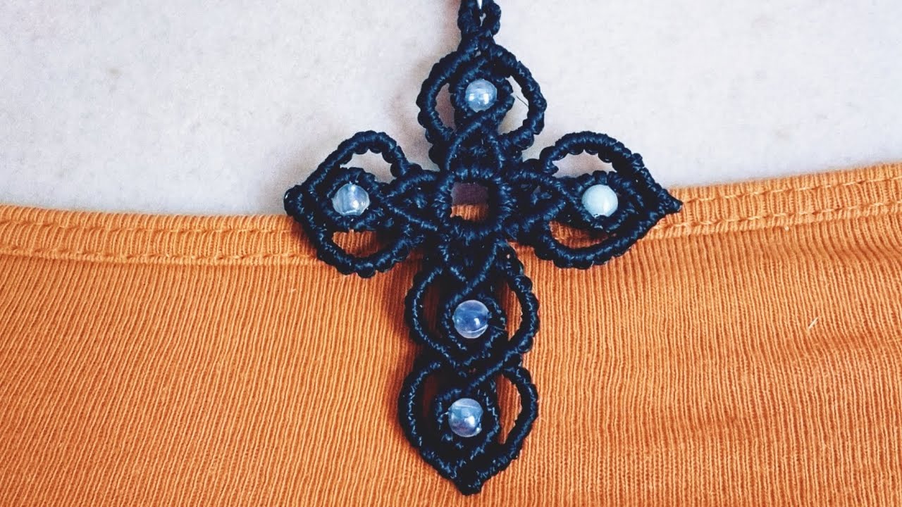 Macrame Cross Necklace. #handmade #macrame #necklace #cross #accessories