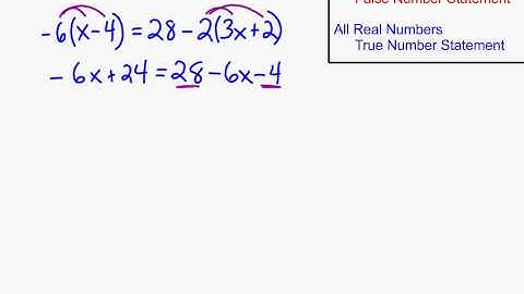 Solving Equations -- No Solution and All Real Numbers