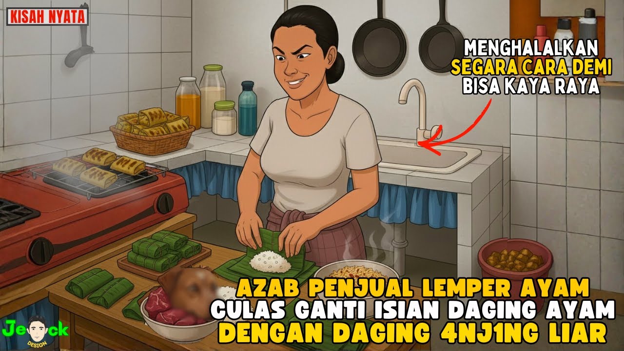 AZAB PENJUAL LEMPER AYAM CULAS GANTI ISIAN DAGING AYAM DENGAN DAGING 4NJ1NG LIAR || ANIMASI AZAB