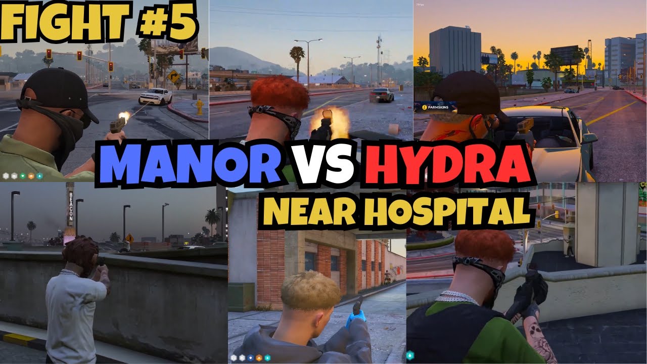 MANOR WIPE HYDRA 6V6 NEAR HOSPITAL FIGHT #5 | MULTIPOV | NOPIXEL 4.0 GTA RP