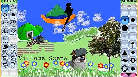 How to draw a Village Scene in Tux Paint