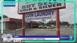 Deputies are searching for a suspect following a shooting in Clair-Mel