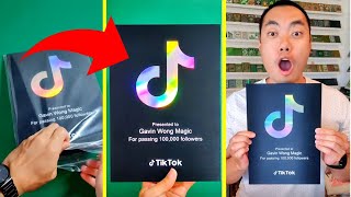 Unboxing my 100K FOLLOWERS Tiktok plaque! #asmr screenshot 4