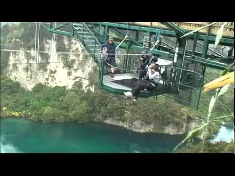 Leon and Jennie Taupo Bungy Cliff Swing