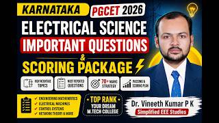 Karnataka PGCET 2026 Electrical Science Important Questions & Scoring Package ⚡