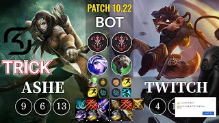 SK Trick Ashe vs Twitch Bot - KR Patch 10.22