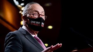 Senate Majority Leader Chuck Schumer holds media availability with other Democratic lawmakers