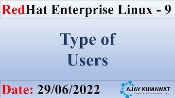 Type of Users in Linux  in Hindi | RedHat Enterprise Linux 9 | RHCSA | RHCE | RHEL 9 | Ajay Kumawat