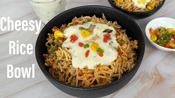 Cheesy  Rice Bowl | Cheesy Fried Rice | White Sauc...