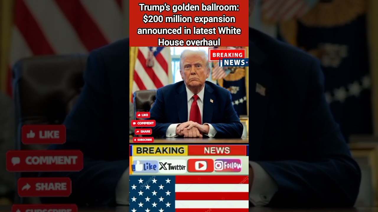 Trump's golden ballroom:$200 million expansion announced latest White House overhl