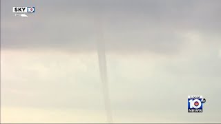 Water spout forms off shore near Wilton Manors