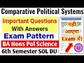 Comparative Political System Important Questions with Answers BA Hons Political Science: 6th Sem SOL