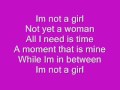 britney spears im not a girl not yet a woman lyrics on screen