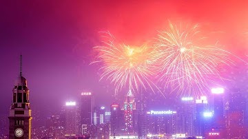Fireworks light up sky over Hong Kong
