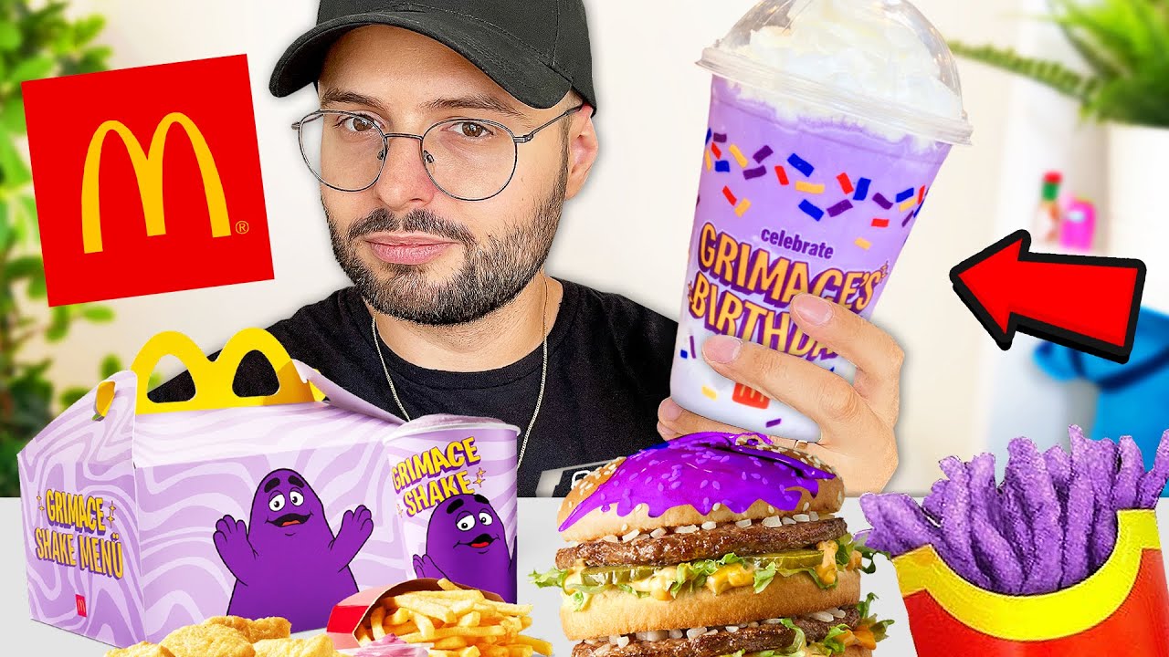 Am incercat GRIMACE SHAKE + MENIU (NU E IN ROMANIA la McDonald's)