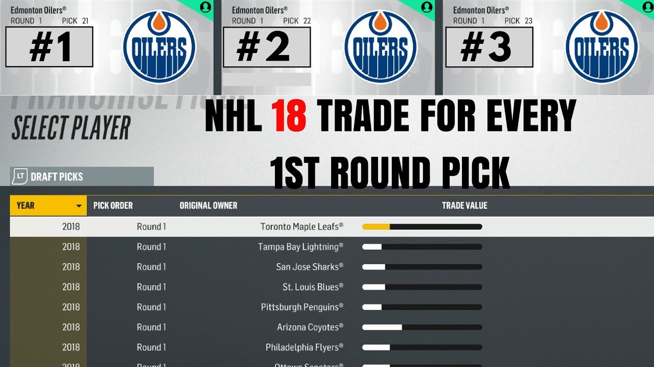 NHL 18 - Trade For Every 1st Round Pick CHALLENGE