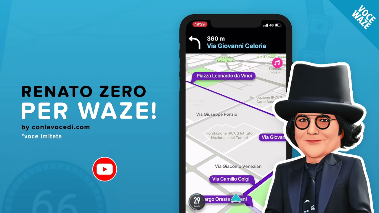 Renato Zero (imitazione) - Voce navigatore (Waze) - YouTube