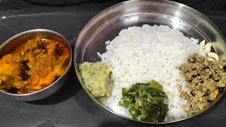 Eating Show -Rice with spicy chicken  curry and two types of varta. # spicy chicken curry #varta #