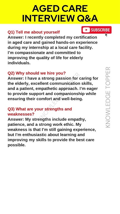 Aged Care Interview Questions and Answers - YouTube