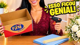 IDEIA BELÍSSIMA COM CAIXA DE PAPELÃO E TECIDO FAÇA VOCÊ MESMO #viral #compartilhe #diy