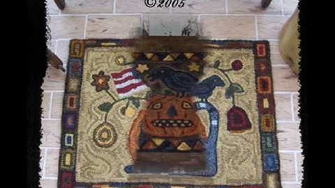 Primitive Folk Art Hooked Rugs By Artist Kim Bour