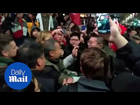 Pro-Hong Kong and pro-China supporters clash in Melbourne