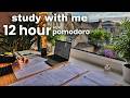 12-Hour LIVE Study With Me 🎓 | Cozy UK Ambience |50/10  Pomodoro Timer | Deep Work Mode