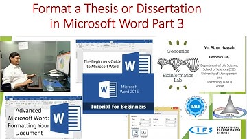 Format a Thesis or Dissertation in Microsoft Word Part 3 | Genomics Lab