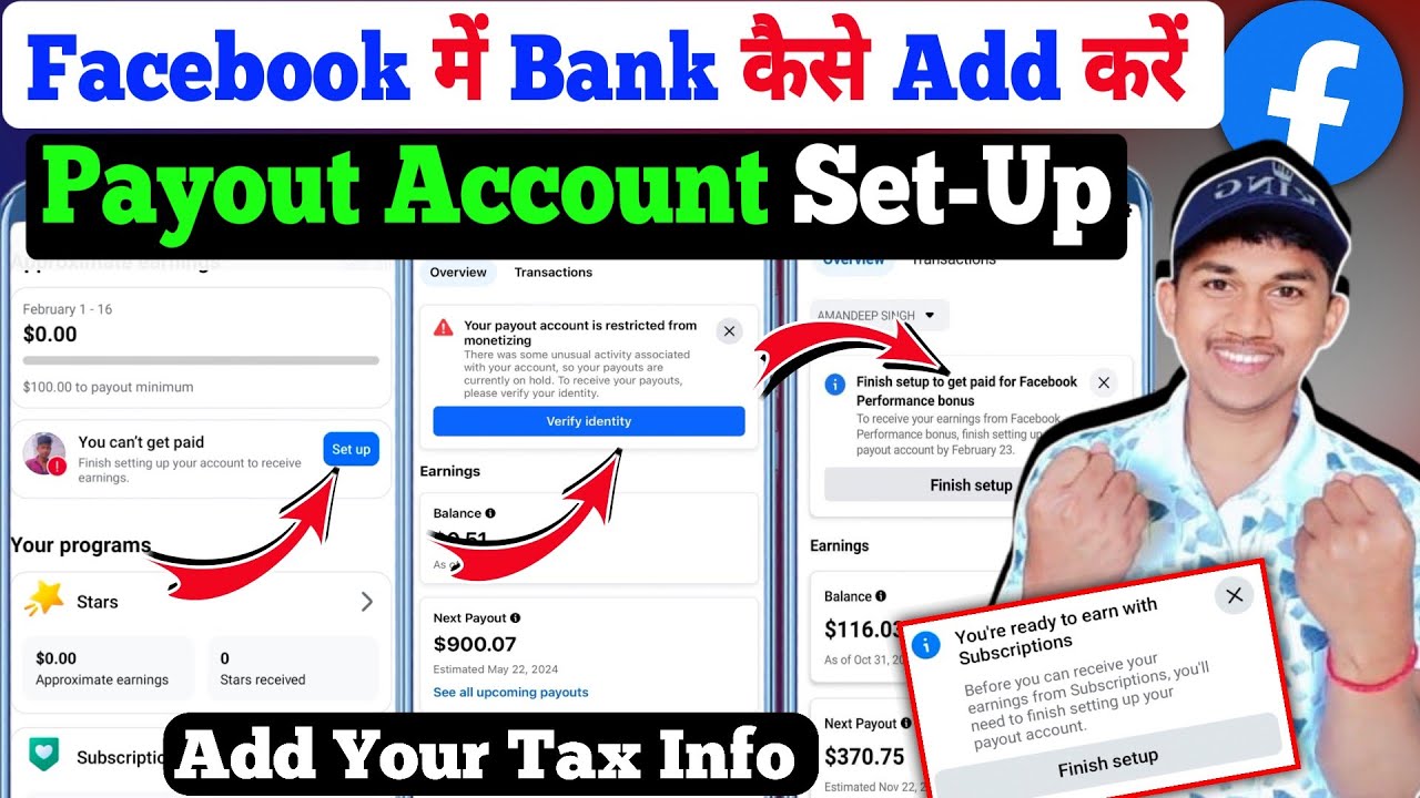 😱 You Can't Get Paid Facebook | Facebook tax information setup | Add ...