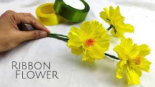 Diy Ribbon Flowerhow To Make Cosmos Flowers With Satin Ribbon
