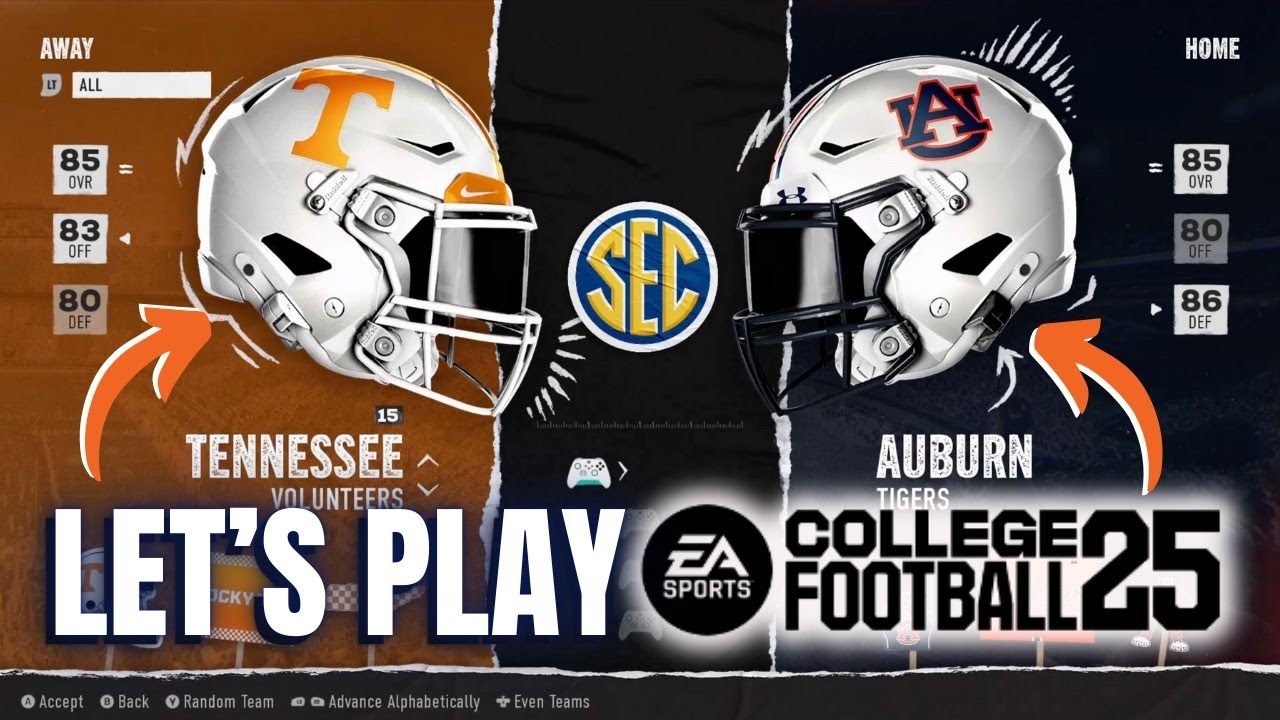 Auburn vs. Tennessee | College Football 25 Gameplay | Who Wins?