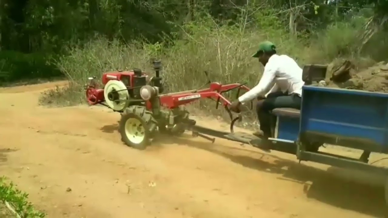 VST POWER TILLER LOAD CAPACITY WITH TROLLEY #dr krushika #vstpowertiller #vst #tiller #coorg #dr