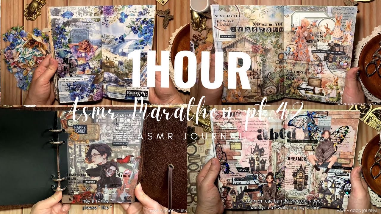ASMR  Journal Marathon pt42 | 1HOUR | Have a good journal